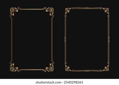 quadro de ouro clássico, design vetorial