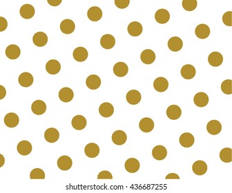 Classic gold polka dots wallpaper pattern. Vector paper texture on a white background.