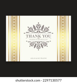 classic gold thank you wedding card