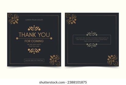 classic gold thank you wedding card