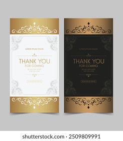 classic gold thank you wedding card