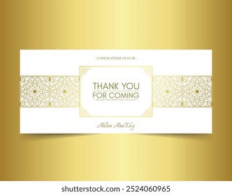 classic gold thank you wedding card