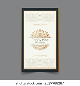 classic gold thank you wedding card