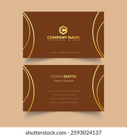 Classic golden business card design