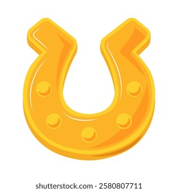 Classic golden horseshoe representing fortune, protection, and prosperity