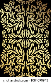 Classic golden pattern on black background.
