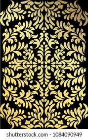 Classic golden pattern on black background.
