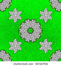 Classic golden pattern. Vector traditional orient ornament. Golden pattern on green background with golden elements.