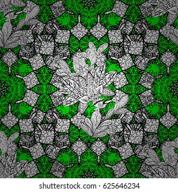 Classic golden pattern. Vector traditional orient ornament. Golden pattern on green background with golden elements.