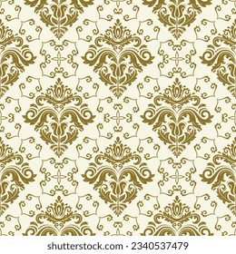 Motif vectoriel classique harmonieux doré. Bon sang, un ornement original. Arrière-plan classique vintage. Motif d'orientation pour le tissu, les papiers peints et l'emballage