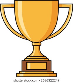 Un clásico trofeo dorado con dos asas y una base, que simboliza el logro y la victoria.