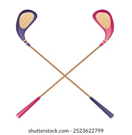 Classic golf clubs concept. Vector flat graphic design element concept illustration