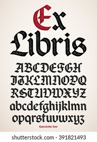 Classic Gothic alphabet font.Grunge version. 