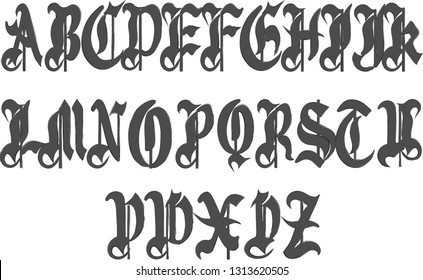 Classic gothic font - Vintage alphabet