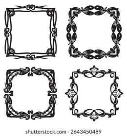 Classic and Graceful Vintage Decorative Floral Border Vector Set Packs
