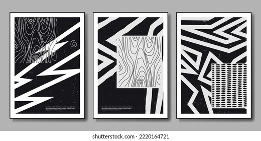 Classic graphic. Retro style. Set of minimalist posters. Vector illustration. Design for poster, banner, brochure.
