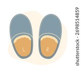 Classic gray slippers with cozy lining, slippers featuring stitched details and warm interior, slippers design symbolizing simple comfort and homely charm, perfect for winter relaxation.