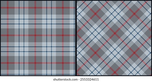 Tom cinza clássico reproduzido vetor padrão sem costura. Plano de fundo gráfico tartan design de moda uso para impressão, textura, pano, tecido, flanela.	
