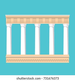Classic greek architecture. Antique Columns. Vector illustration