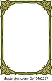 Ornamento grego clássico verde e quadrado dourado. Padrão vetorial, antigo retângulo helênico. Fronteira europeia.
