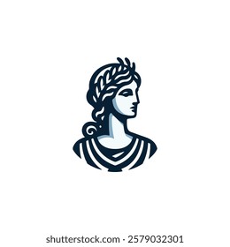 Classic Greek Lady Logo for sale.