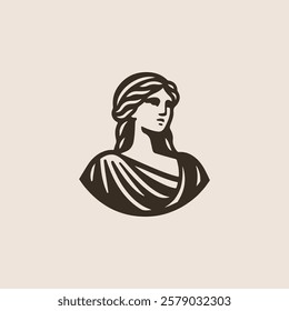 Classic Greek Lady Logo for sale.