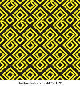 Classic greek pattern 2 yellow on black