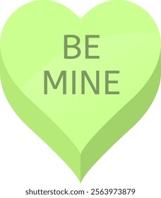 Classic green candy heart featuring the sweet message be mine, capturing the spirit of Valentine s Day as a delightful symbol of love and affection between couples