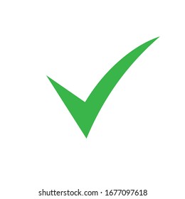 Classic green checkmark isolated on white background. 