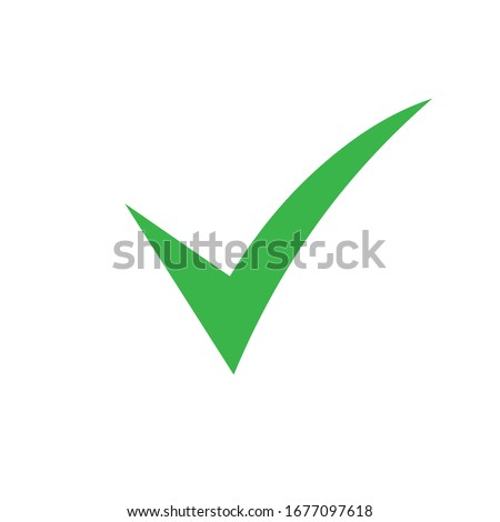 Classic green checkmark isolated on white background. 