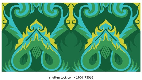 classic green floral ornament for decoration 