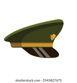 Gorra militar verde clásica que simboliza el rango, el deber y el servicio en las fuerzas armadas