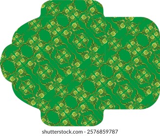 Classic Green Ornament Pattern for Envelope Design