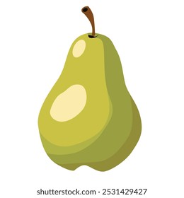 Clásica pera verde. Ilustración vectorial.