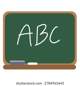 Classic green school blackboard with ABC chalk text lettering