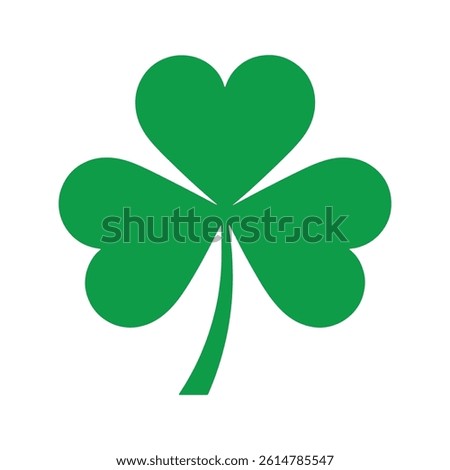 Classic Green Shamrock Vector Icon Representing Good Luck and Irish Heritage for St Patricks Day Branding and Digital Artwork Editable Vector Illustration isolated on a white background