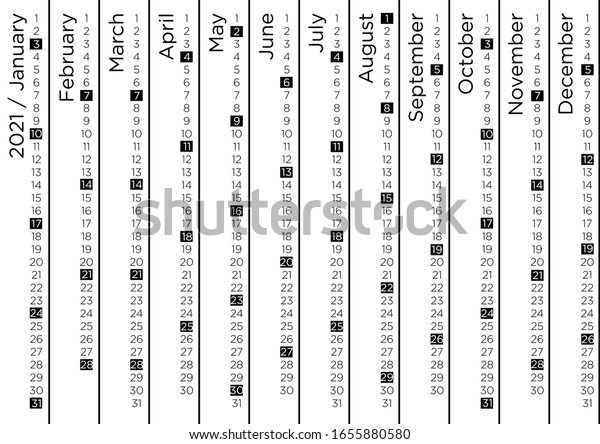 Classic Gregorian Calendar 2022 Year Creative Stock Vector (Royalty ...