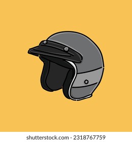 classic grey helmet vector illustration design