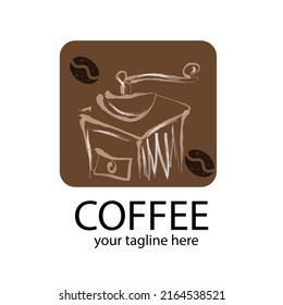 Classic grinder logo concept. Coffee, production or Beverage design template. Vector illustration