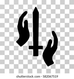Classic Guard vector pictogram. Illustration style is flat iconic black symbol on a transparent background.