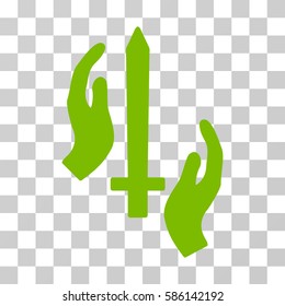 Classic Guard vector pictograph. Illustration style is flat iconic eco green symbol on a transparent background.