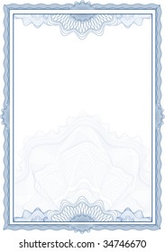 Classic Guilloche Border For Diploma Or Certificate / Vector