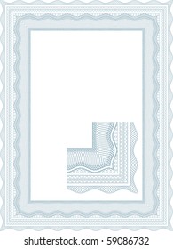 Classic guilloche border for diploma or certificate