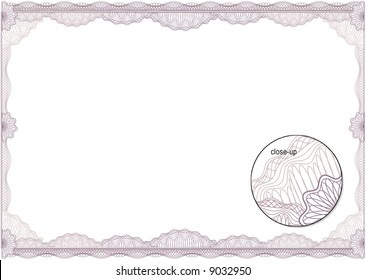 Classic guilloche border for diploma or certificate. A4 / CMYK Layers are separated!