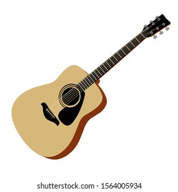 Classic Guitar Acoustic String musical instruments. Vector illustration