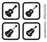 Classic guitar icon in four variations