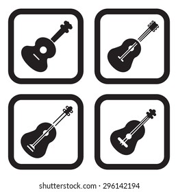 Classic guitar icon in four variations