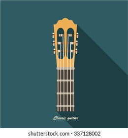 Classic guitar icon logo background illustration