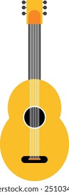 Classic guitar icon. String acoustic music instrument