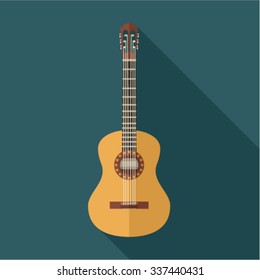 Classic guitar illustration icon logo background